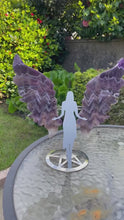 Load and play video in Gallery viewer, Dream Amethyst Angel Wings Carving and Stand
