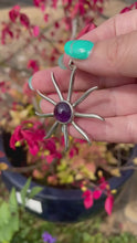 Load and play video in Gallery viewer, 925 Sterling Silver Amethyst Sun Pendant
