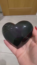 Load and play video in Gallery viewer, Large Rainbow Obsidian Heart Carving
