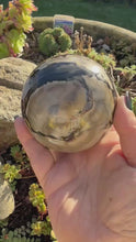 Load and play video in Gallery viewer, Uv Reactive Volcano Agate Sphere
