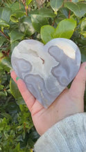 Load and play video in Gallery viewer, Druzy Agate Heart Carving with Stand
