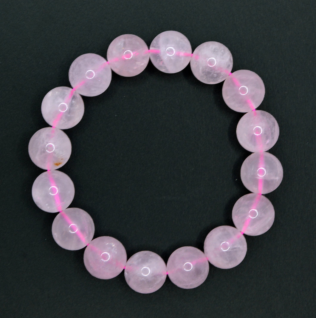 Rose Quartz 12mm Bead Bracelet