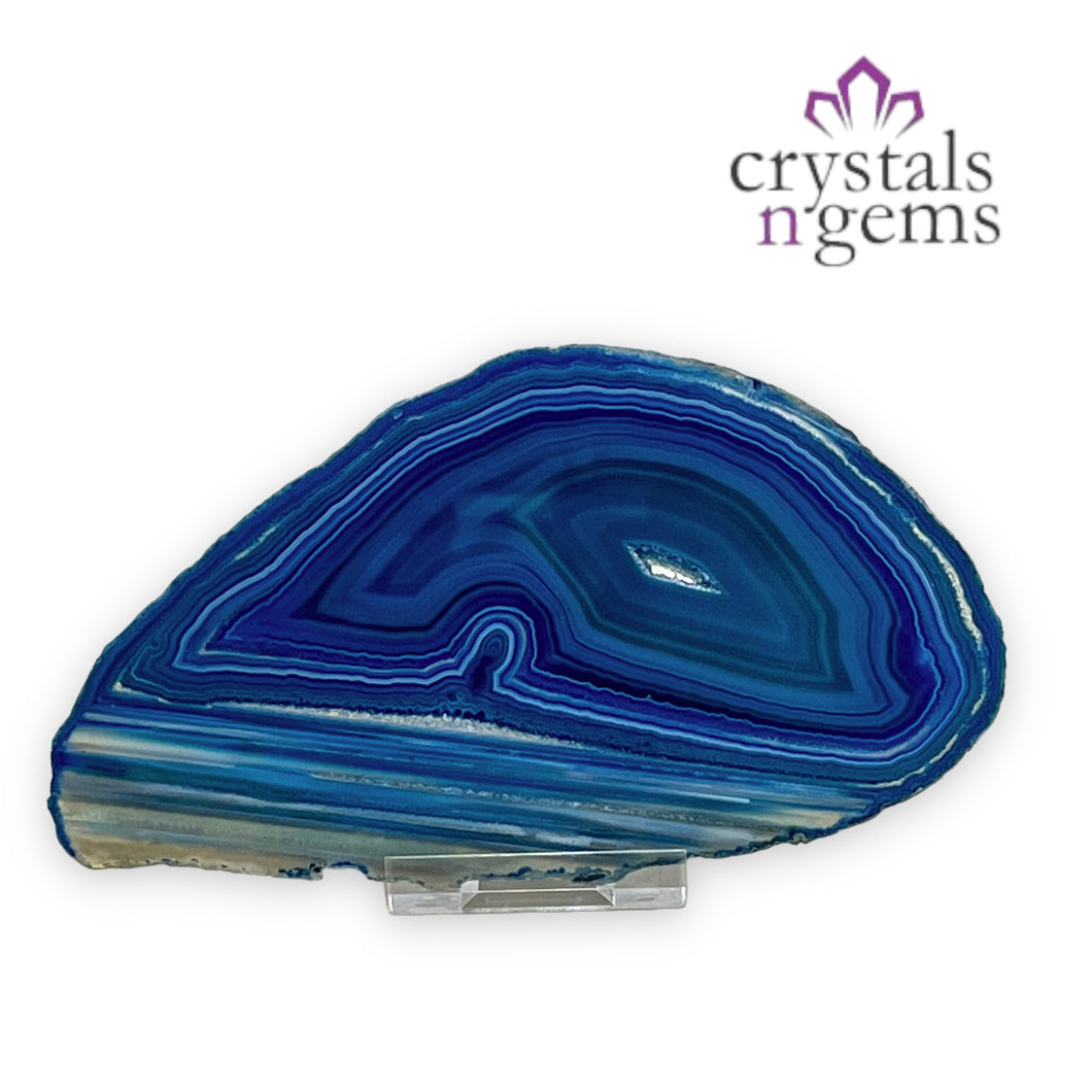 Blue Agate Crystal Slice